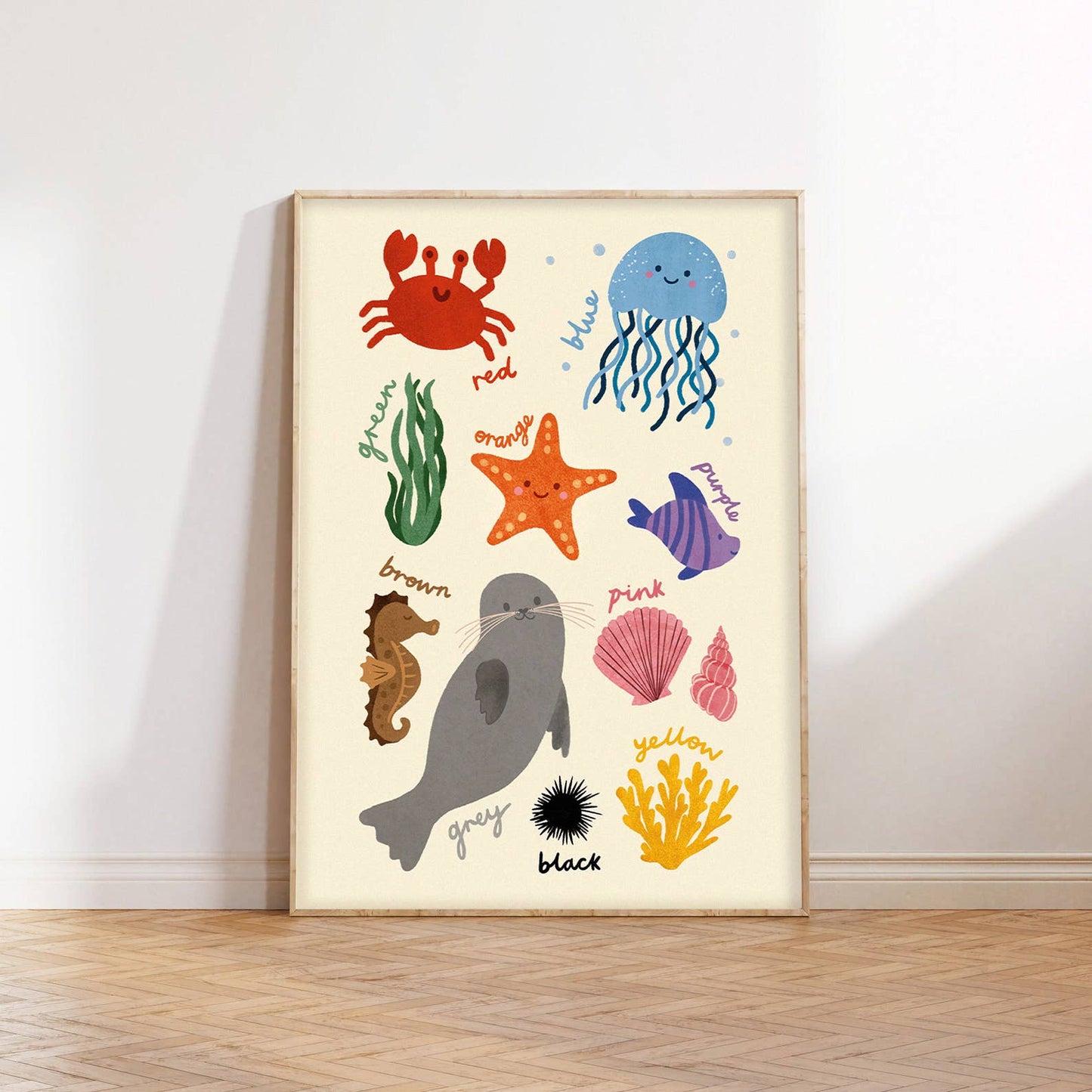 Colours Underwater Print - Modern Educational Kid's Art