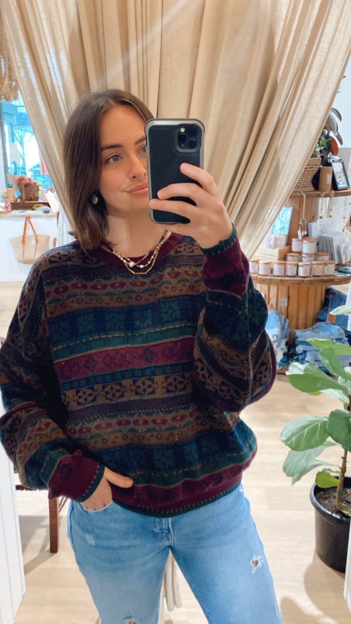 Vintage Knitwear - Club Room Maroon/Multi
