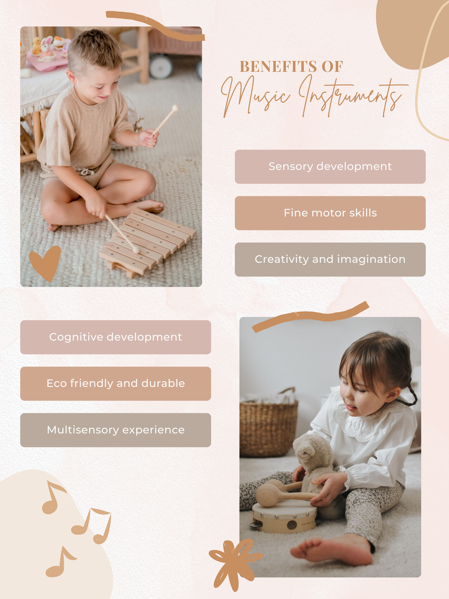 Love Note Wooden Recorder Musical Toy