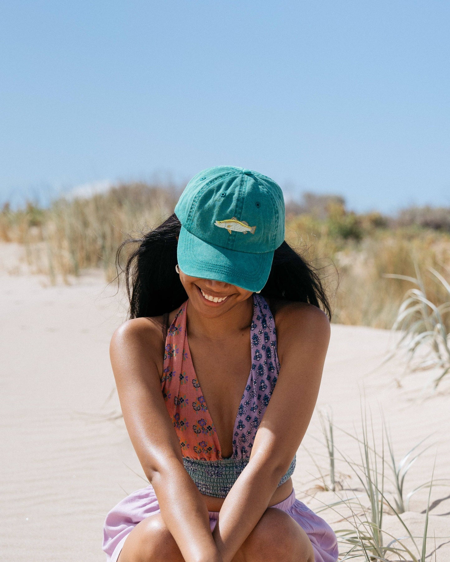 Barramundi Fish Lid | Cotton Dad Cap in Teal