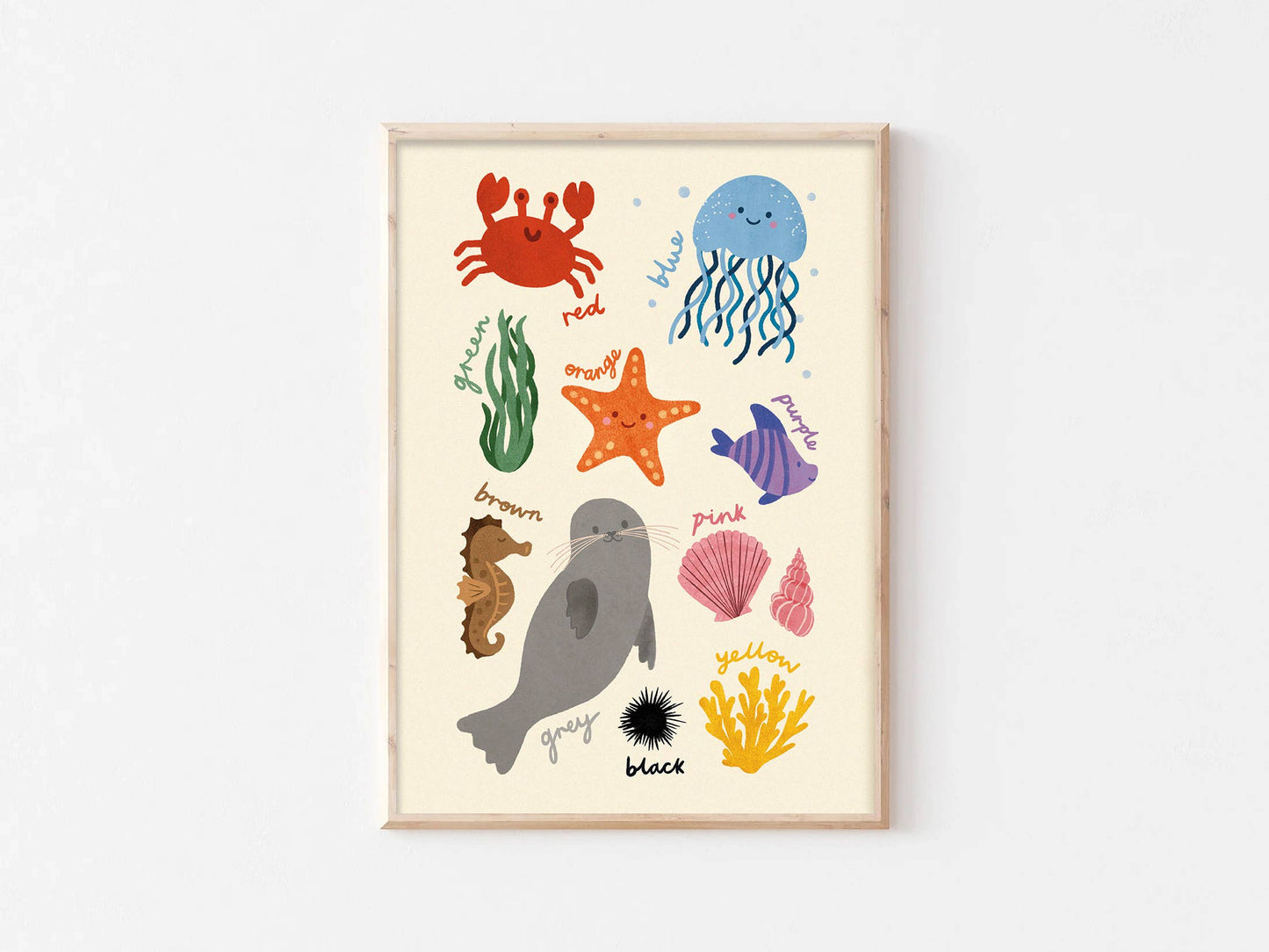Colours Underwater Print - Modern Educational Kid's Art