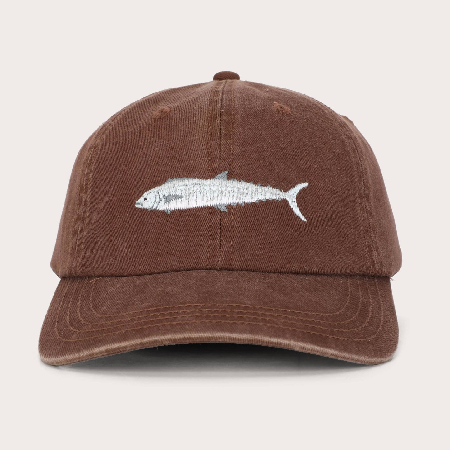 Spanish Mackerel Fish Lid | Cotton Dad Cap in Brown