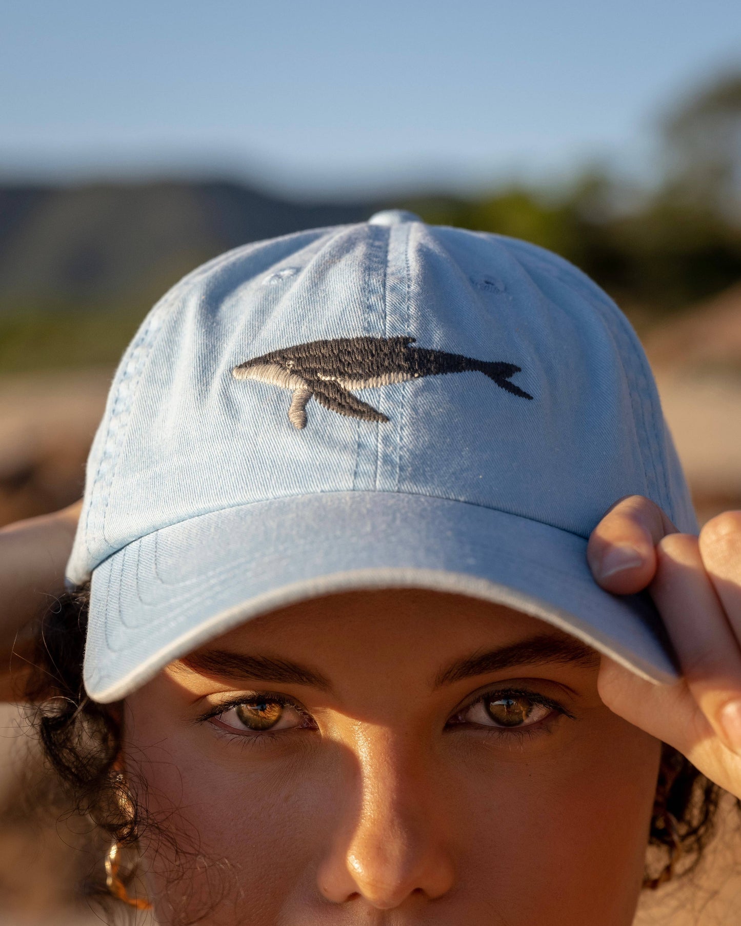 Humpback Whale Fish Lid | Cotton Dad Cap in Blue