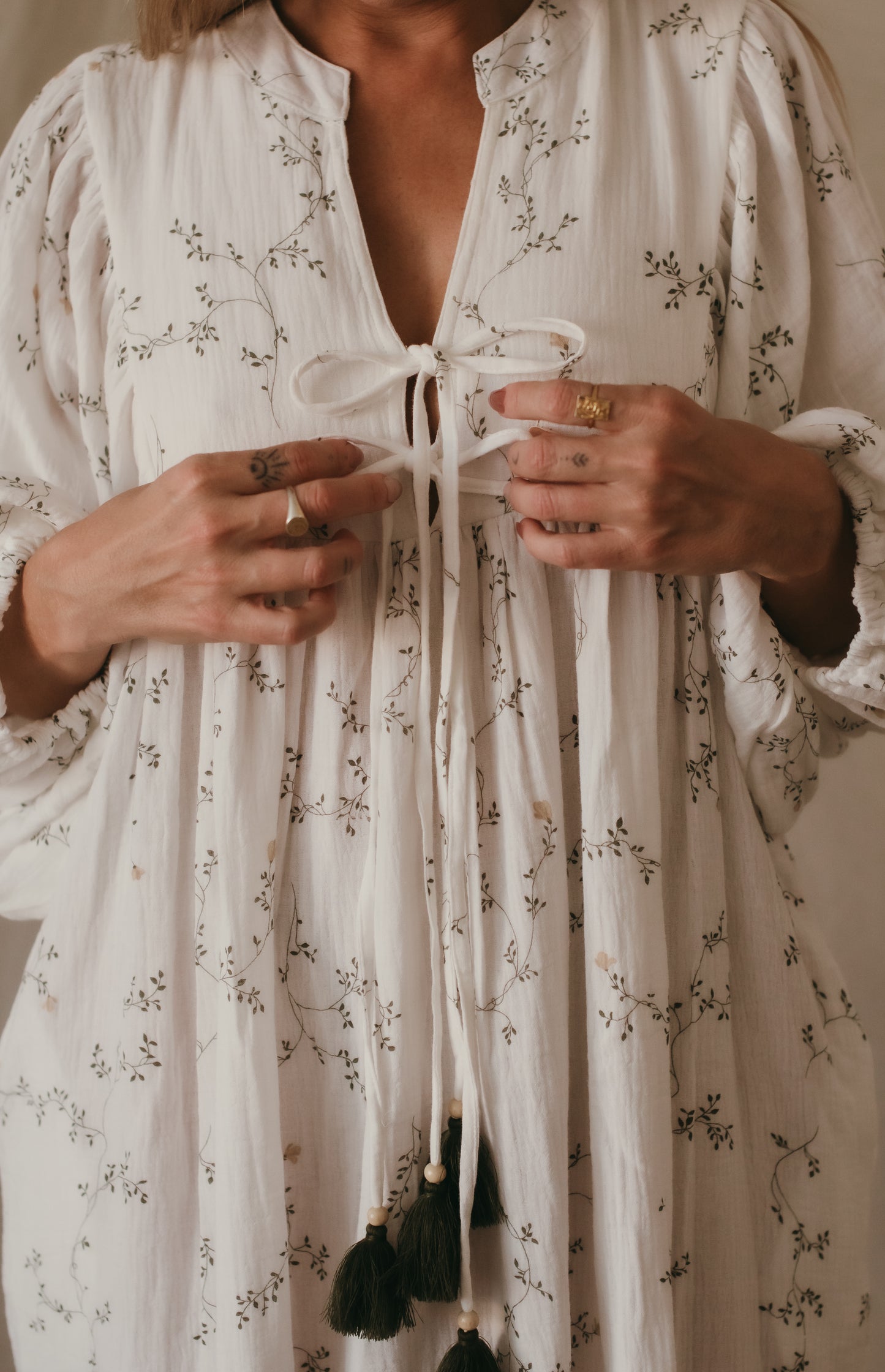Sage Dress - Vine Print