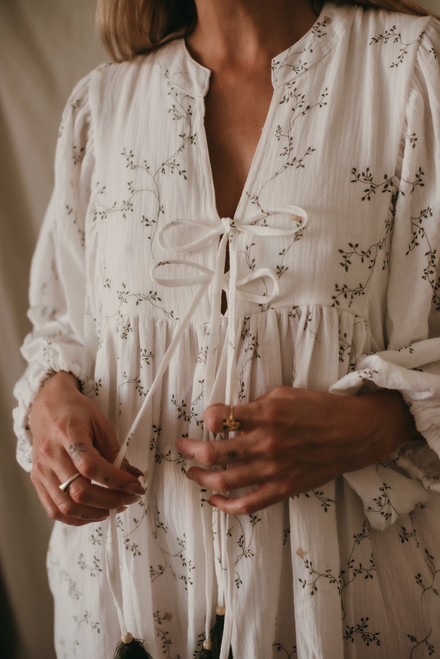 Sage Dress - Vine Print