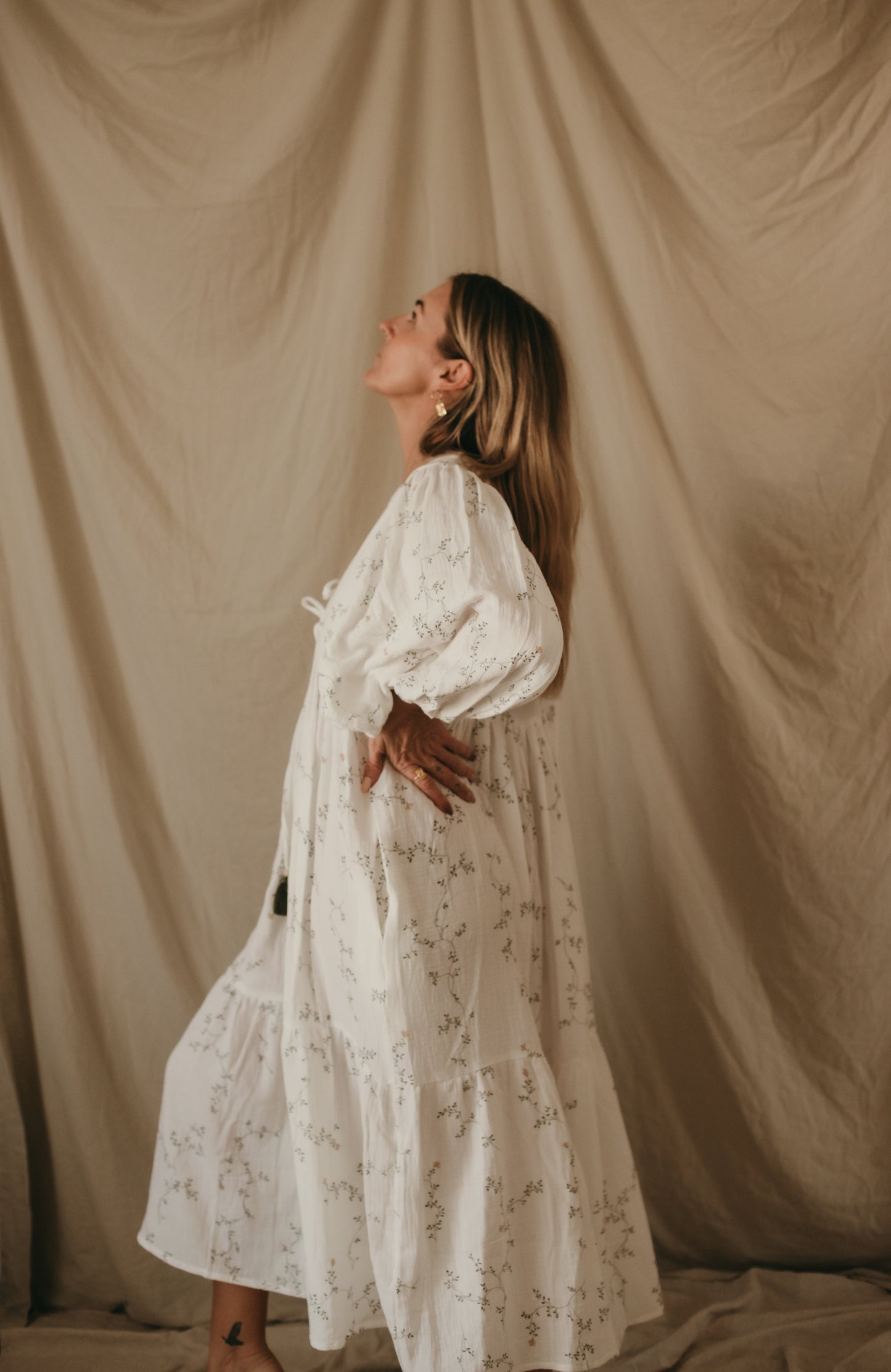 Sage Dress - Vine Print