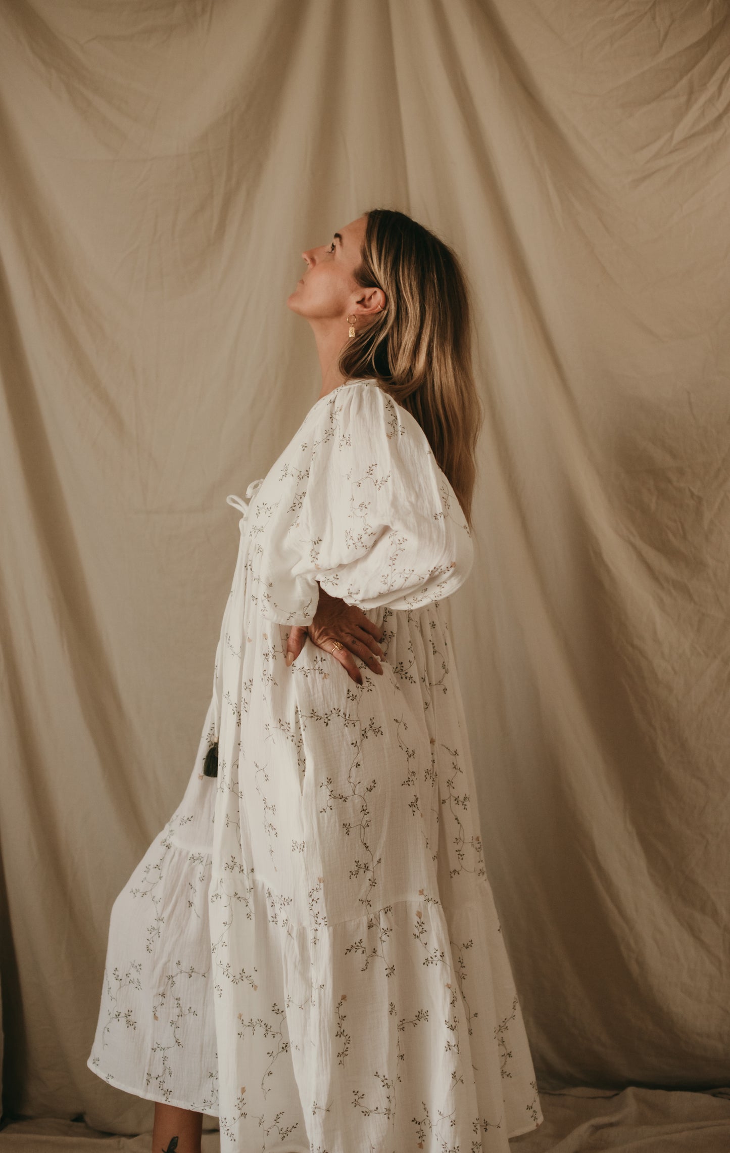 Sage Dress - Vine Print