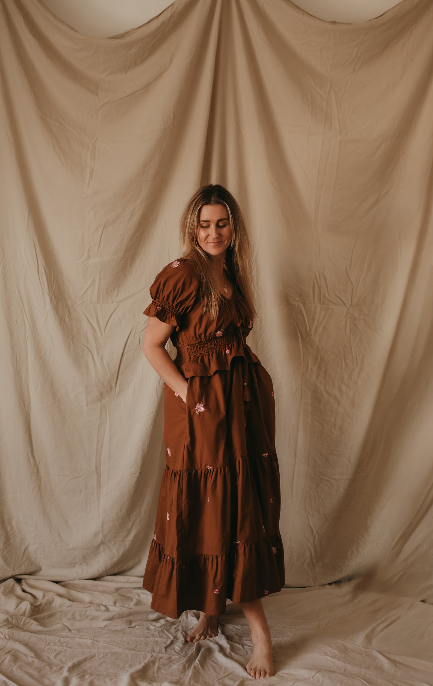 Poppy Dress - Cocoa Bloom