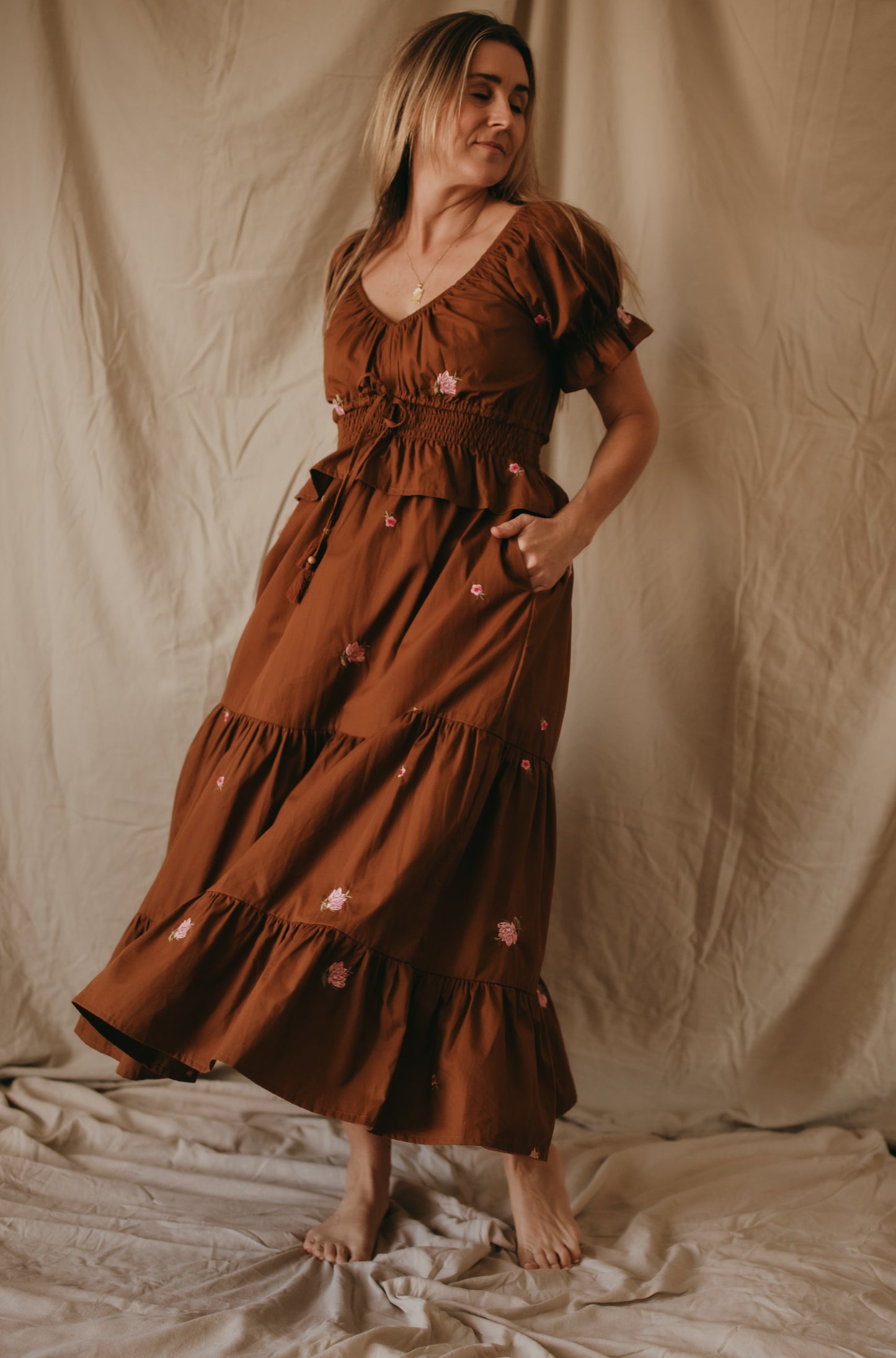 Poppy Dress - Cocoa Bloom