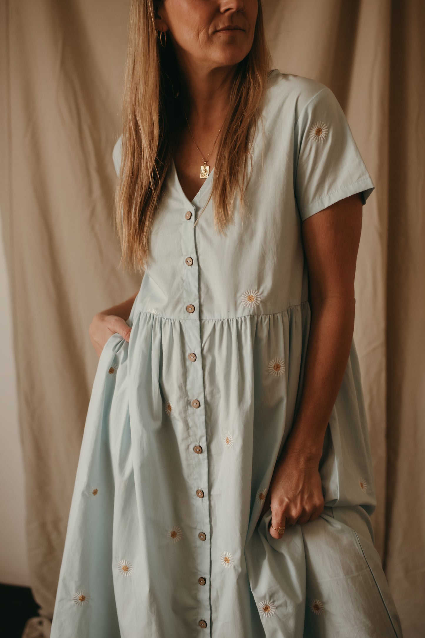 Matilda Dress - Blue Daisy