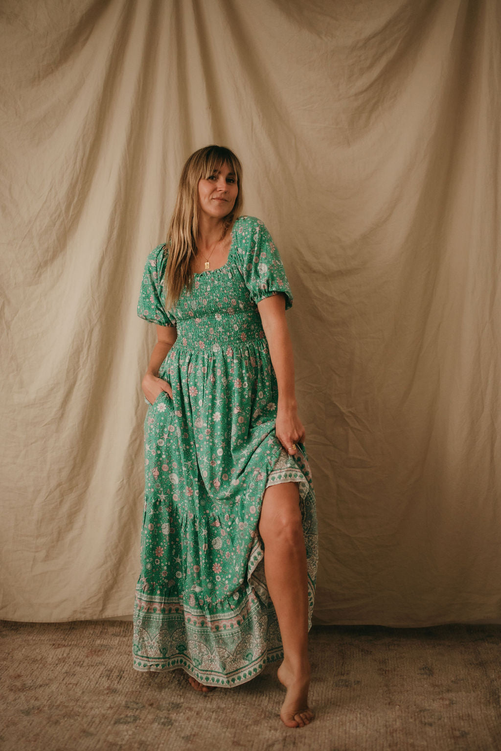 Lily Maxi Dress Shell Print