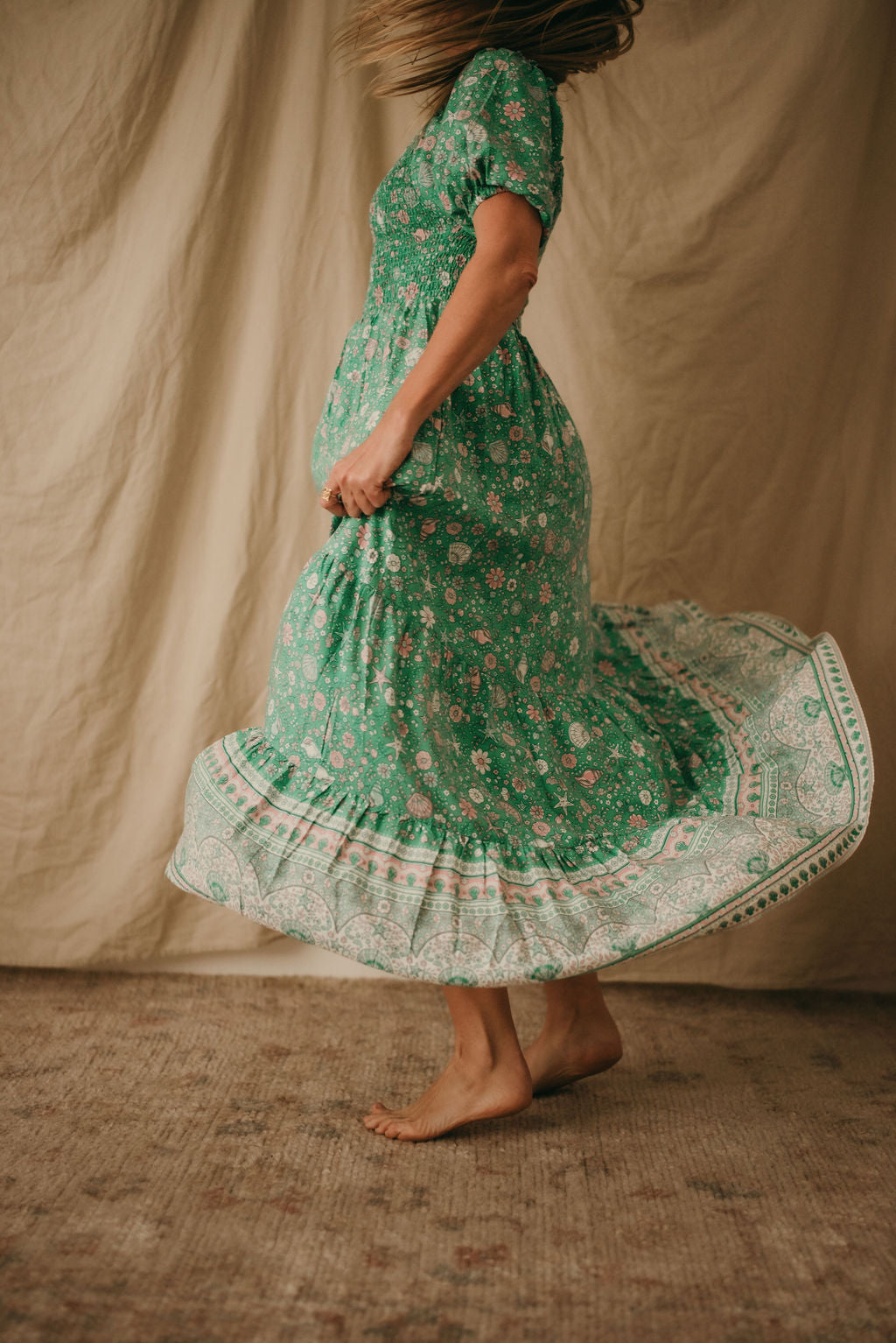 Lily Maxi Dress Shell Print
