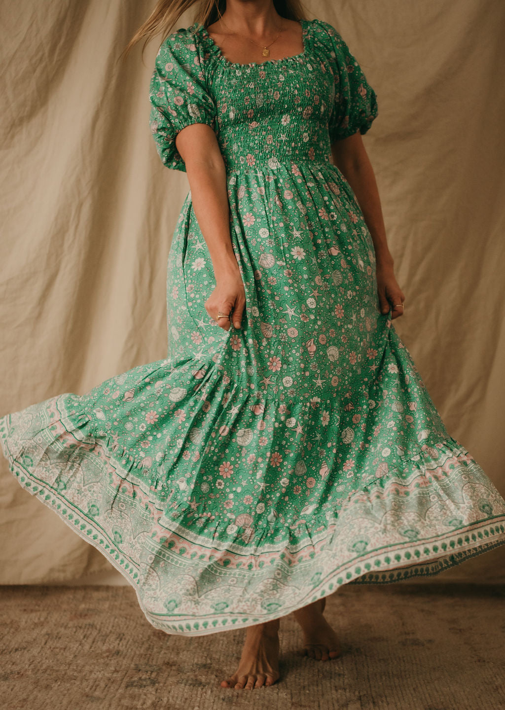 Lily Maxi Dress Shell Print