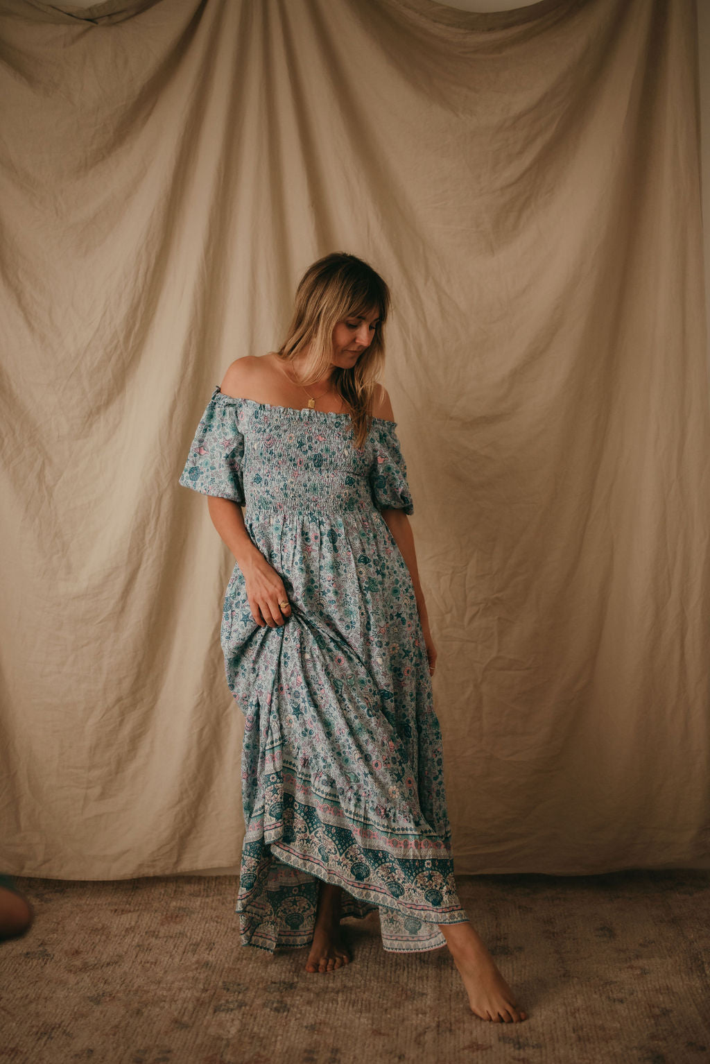 Lily Maxi Dress Shell Print