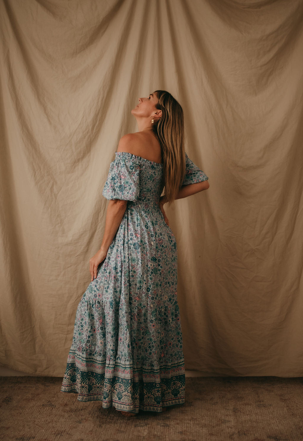 Lily Maxi Dress Shell Print