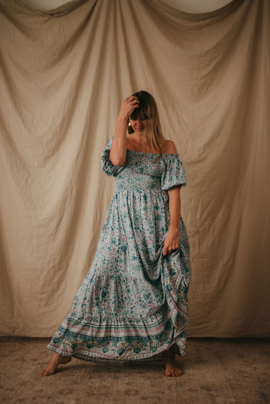 Lily Maxi Dress Shell Print
