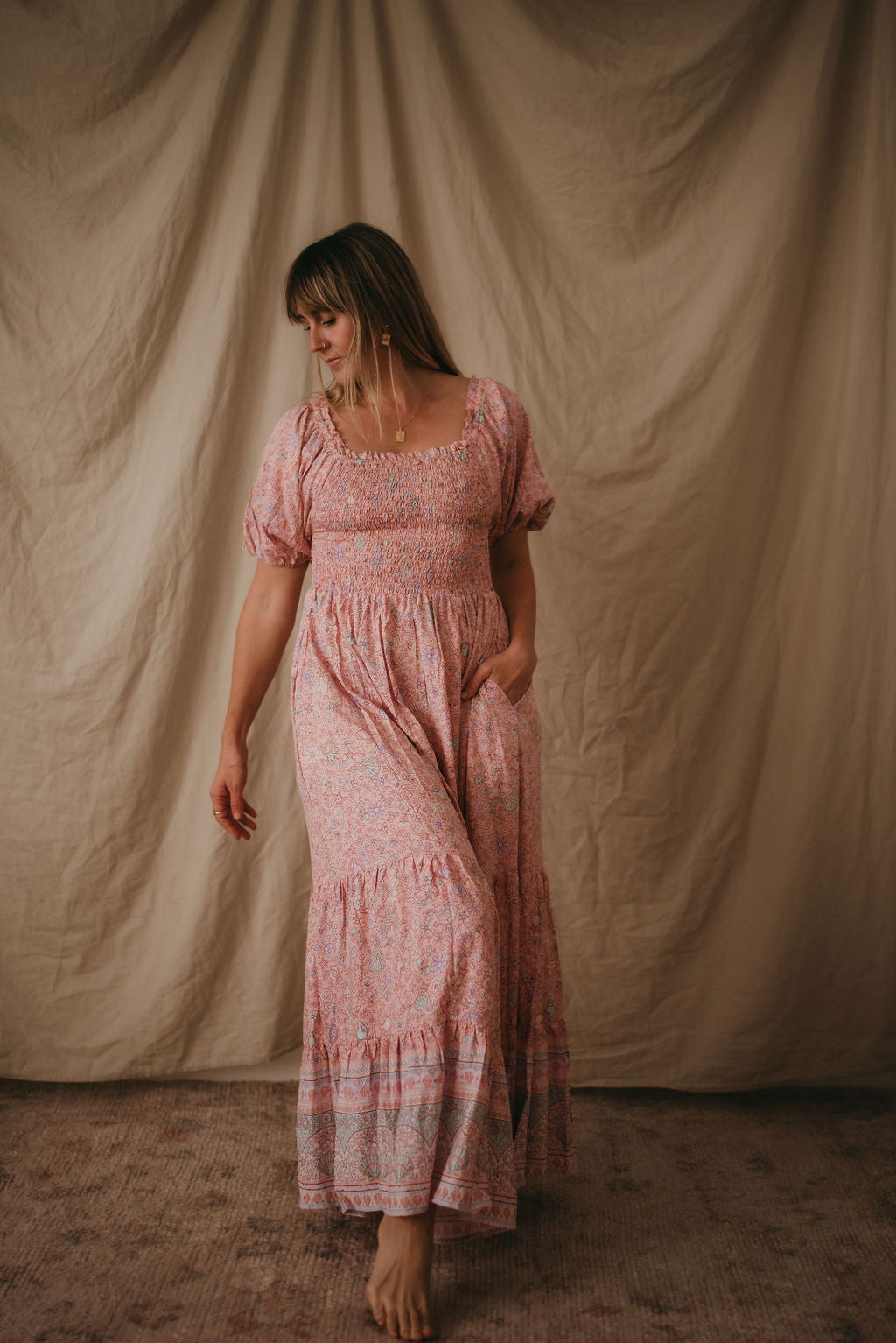 Lily Maxi Dress Shell Print