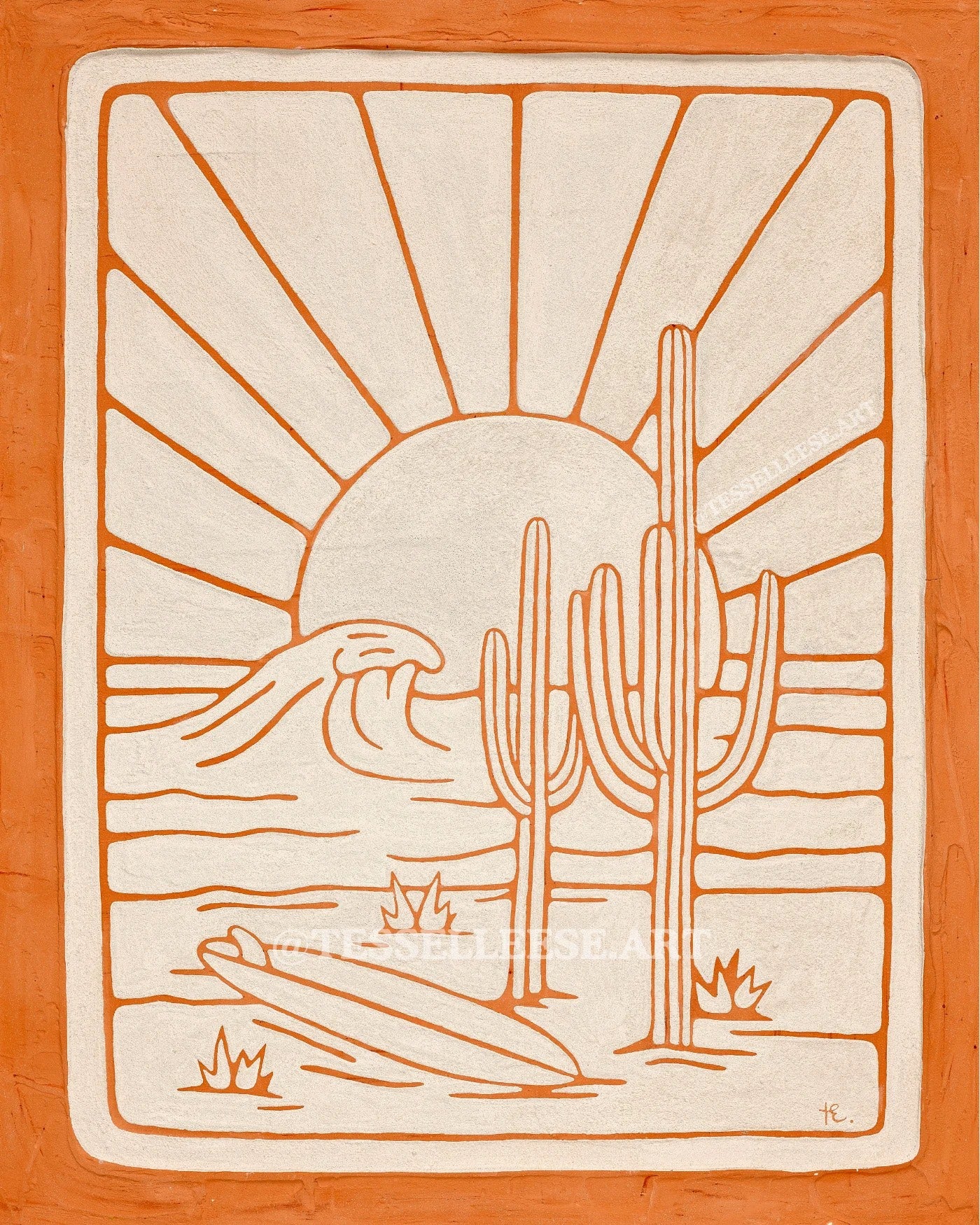 Tess Elleese - Desert Swell (Terracotta) 11 x 14 inch