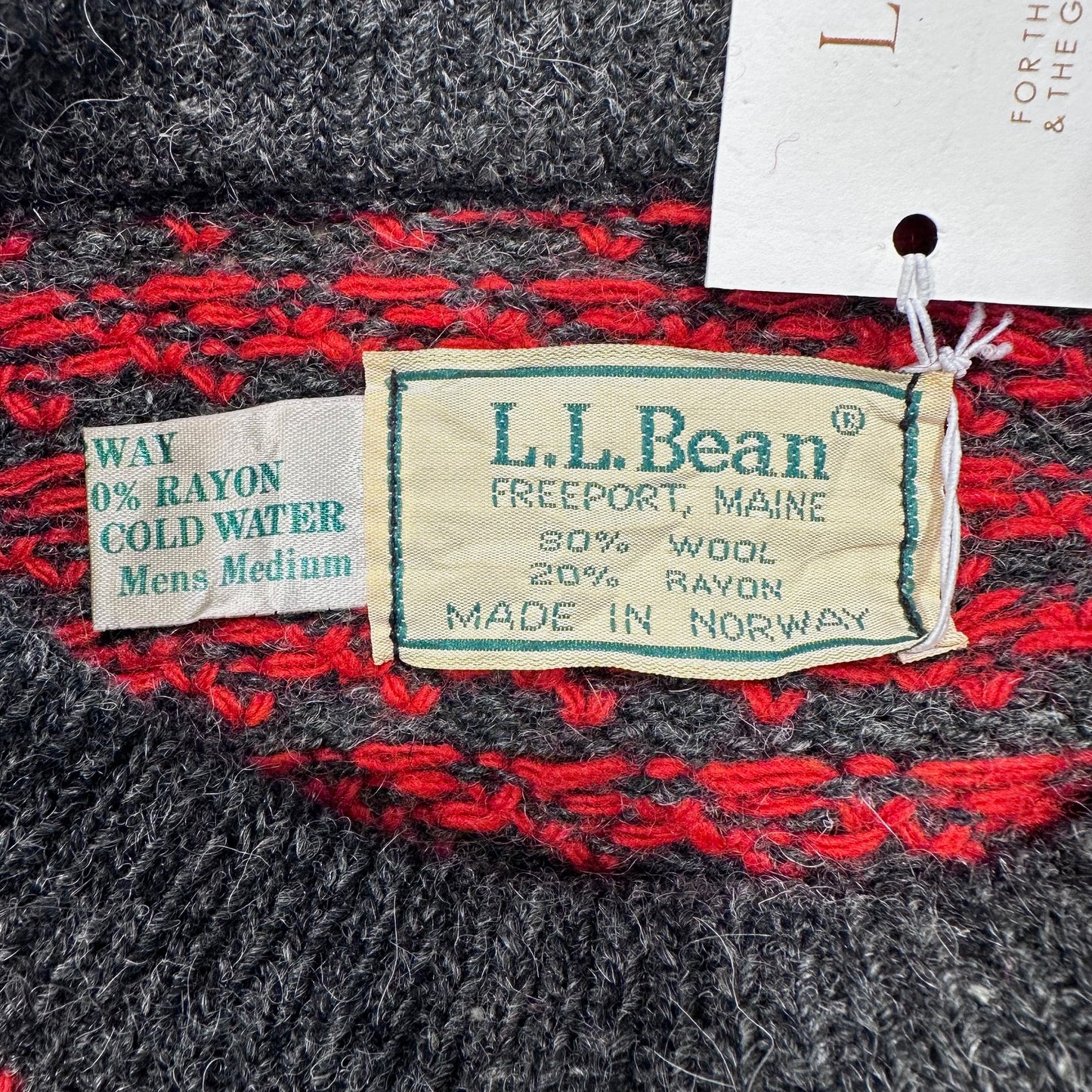 Vintage Knitwear - Red/grey Knit L.L.Bean