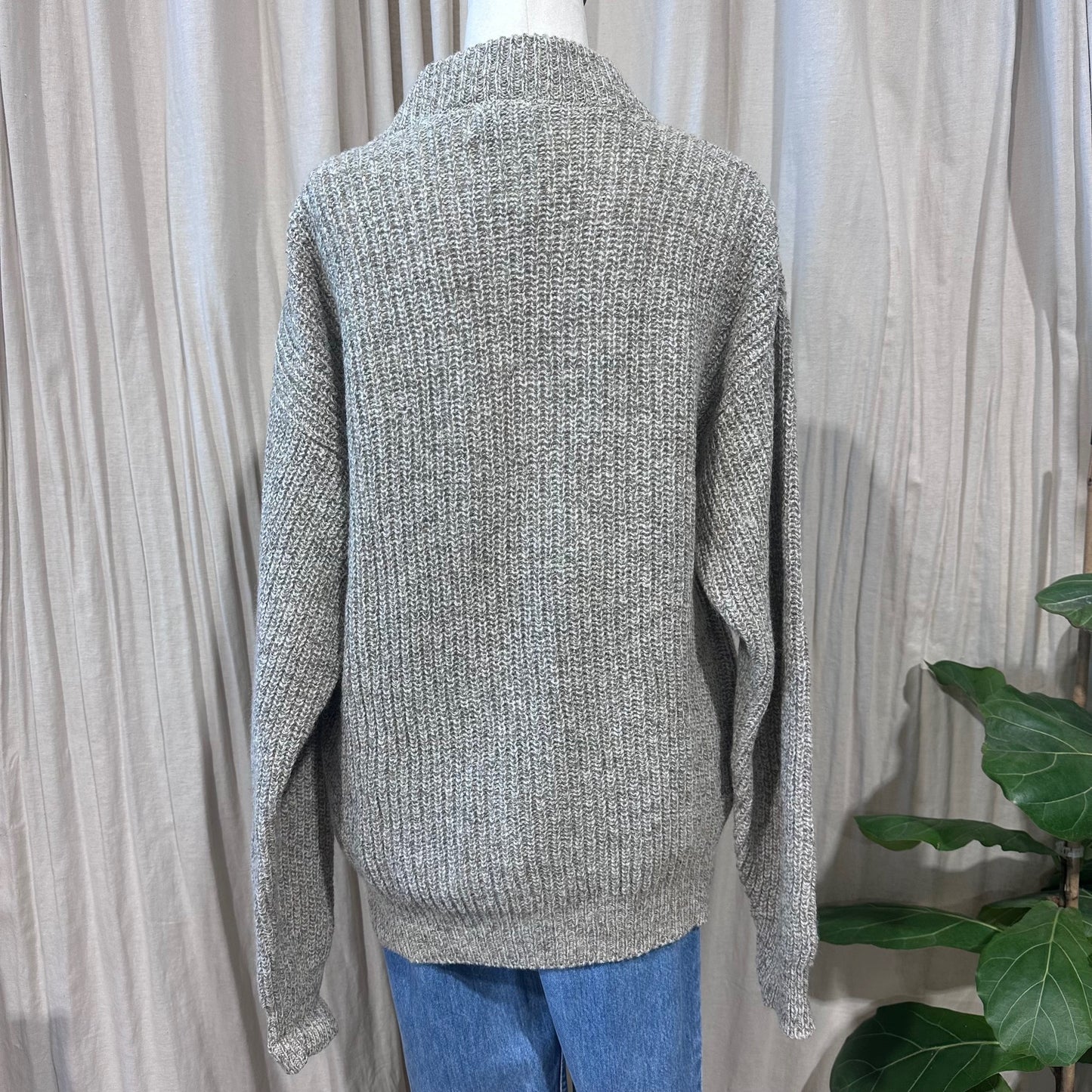 Vintage Knitwear - High Sierra Button Neck Grey