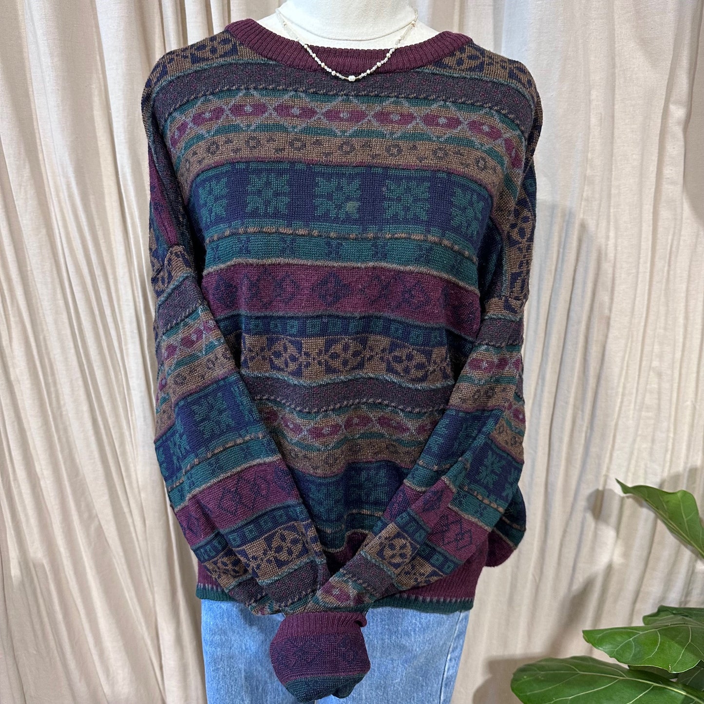 Vintage Knitwear - Club Room Maroon/Multi