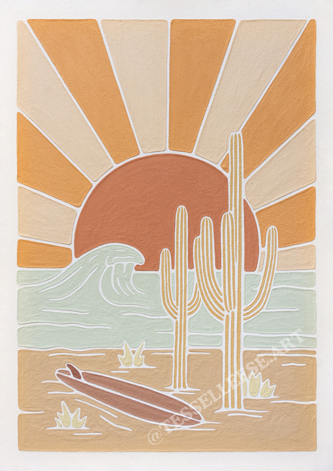 Tess Elleese - Desert Swell (Tuscan Sunset) A3 Print