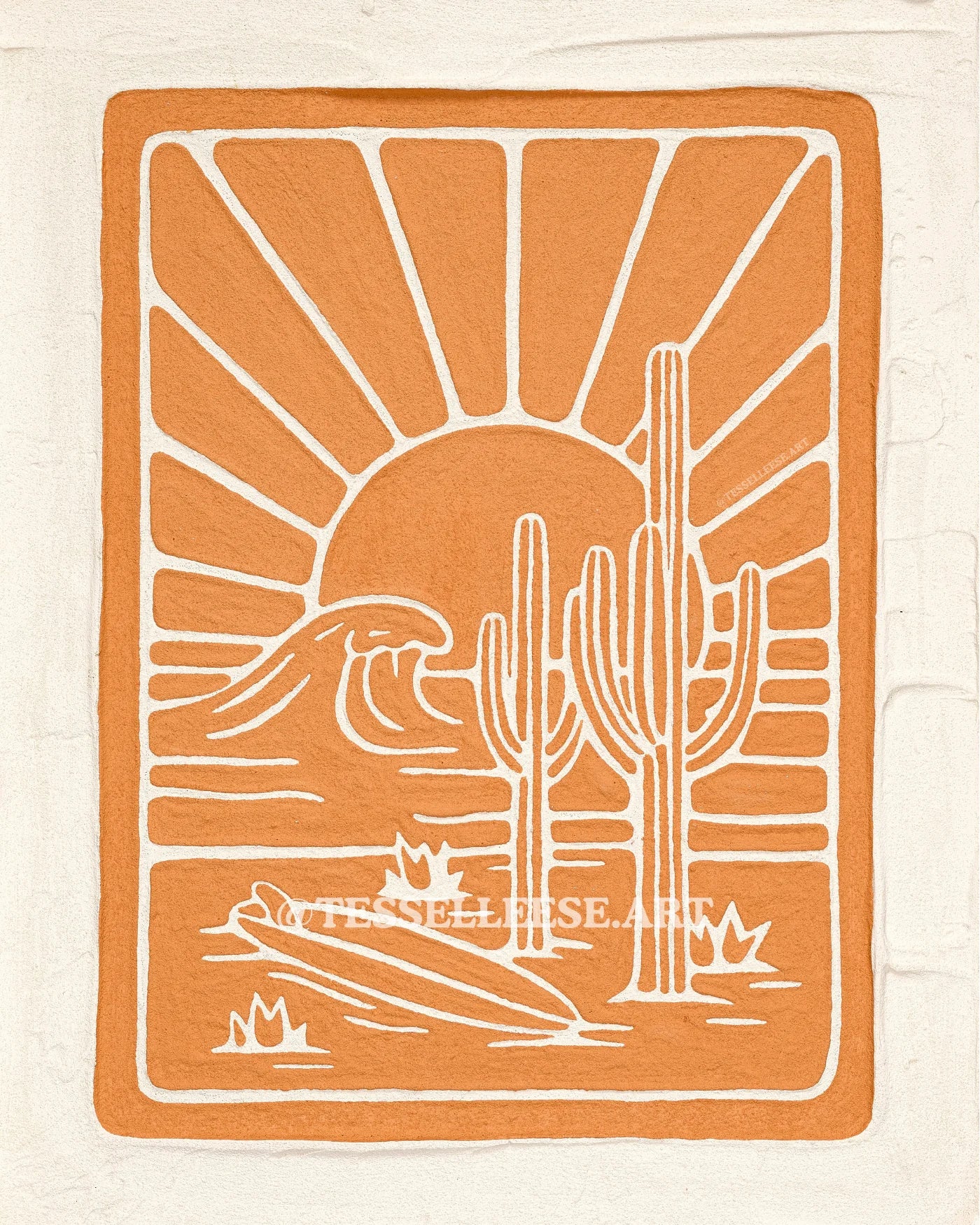 Tess Elleese - Desert Swell (Tangerine) 11 x 14 inch