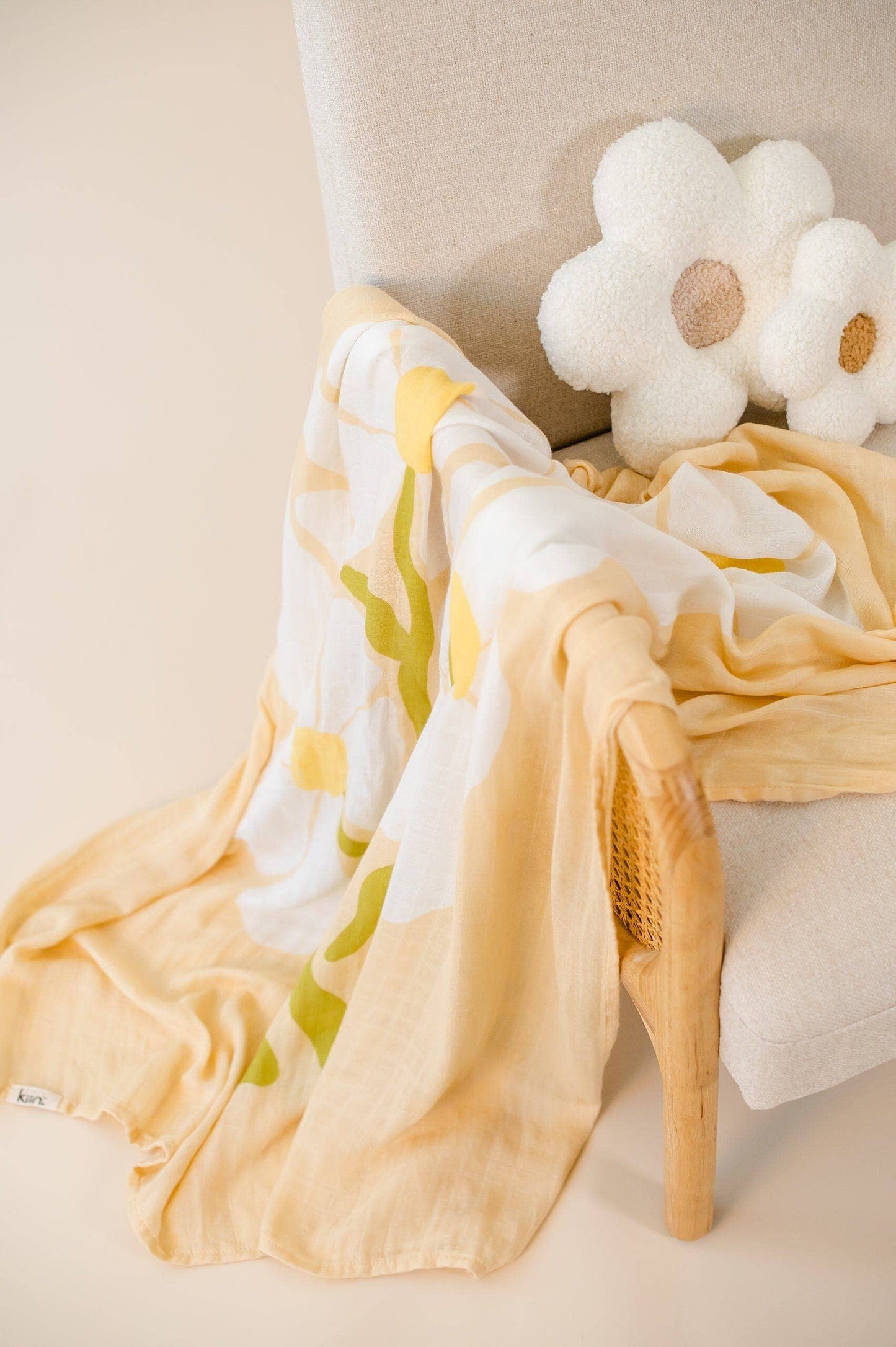 Organic Muslin Swaddle - Fleur Warm Oat (Limited Edition)