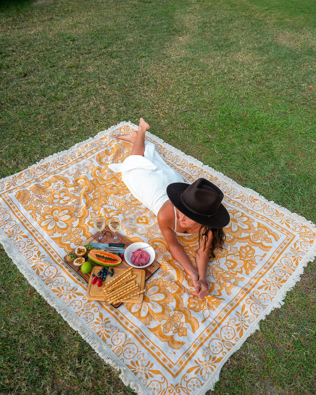 Sunset - Picnic Beach Throw Rug - XL