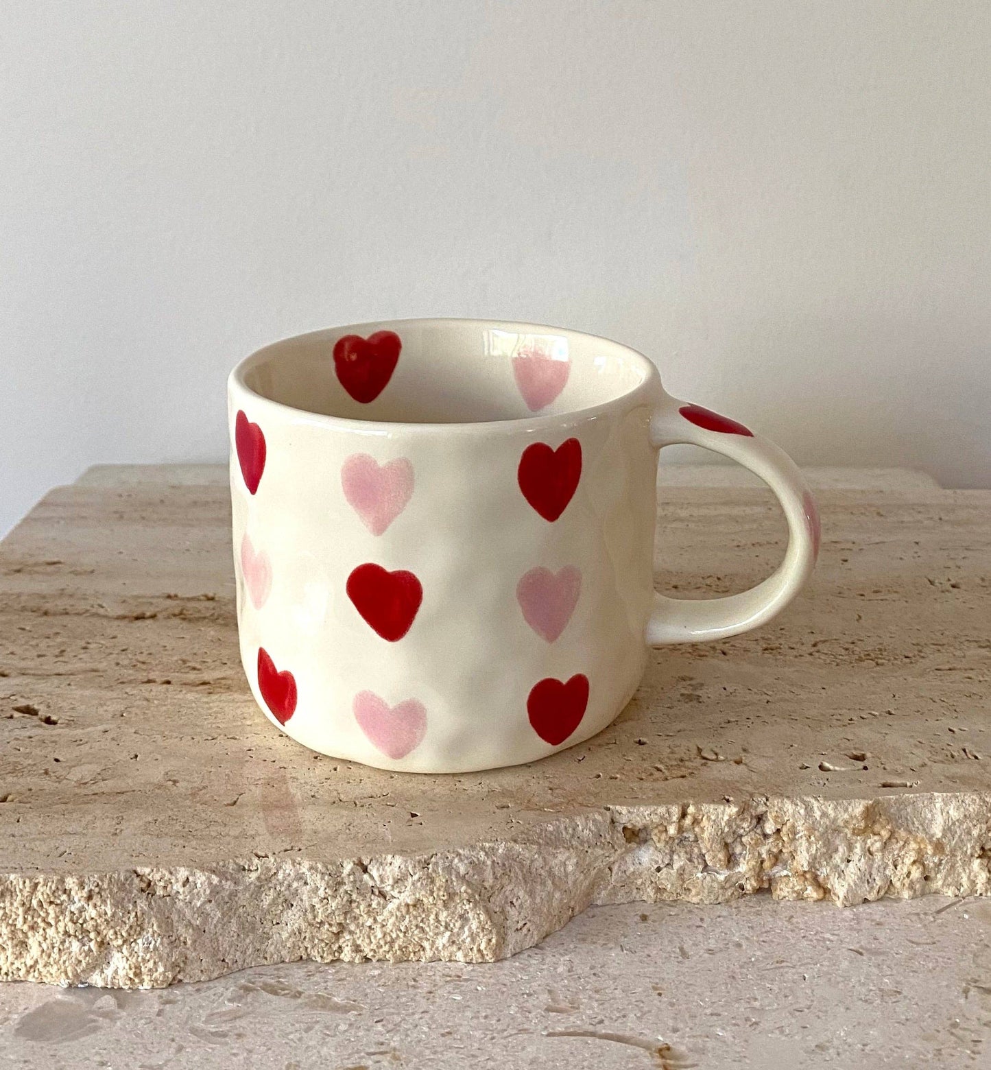 Hearts Hand Painted Coffee Mugs