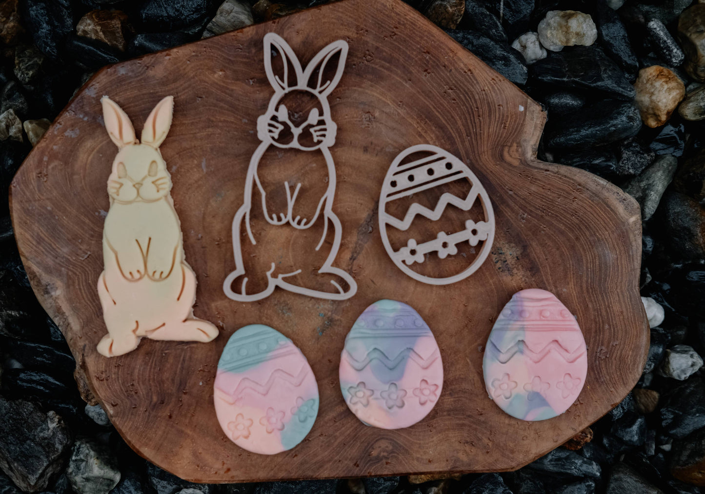 Bunny & Egg Cutter Set - Eco Easter Playdough Tool