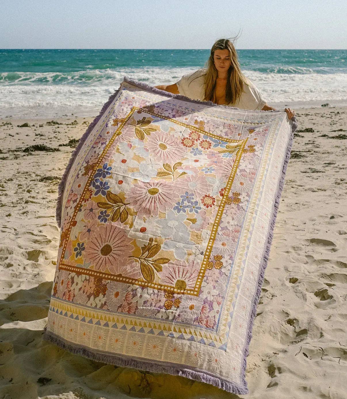 Lavender - Picnic Beach Throw Rug - XL