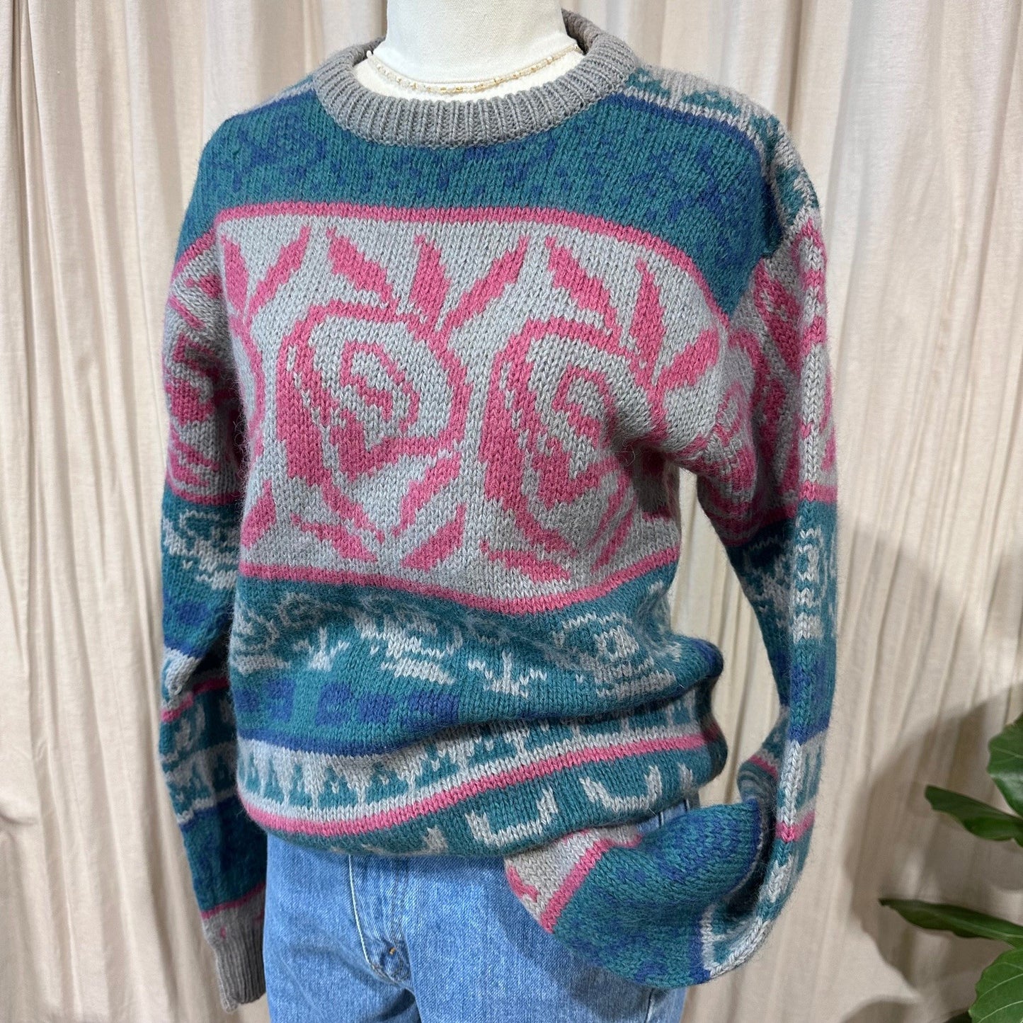 Vintage Knitwear - Grey/Pink Smartee