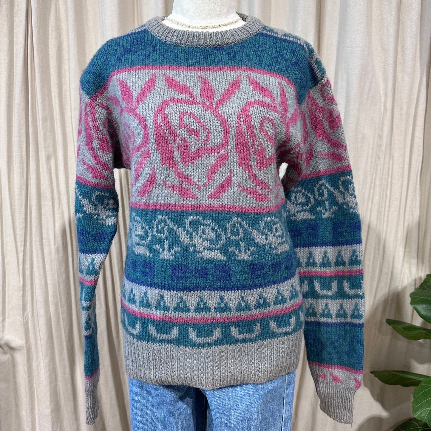 Vintage Knitwear - Grey/Pink Smartee