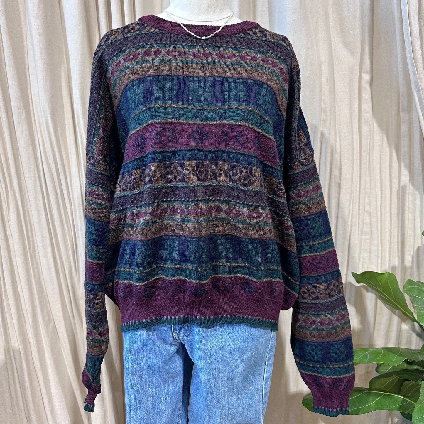Vintage Knitwear - Club Room Maroon/Multi