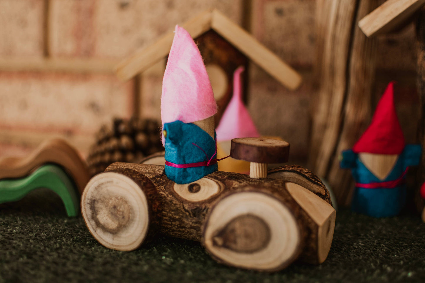 Wooden Gnome's Car - Kids Wood Toy