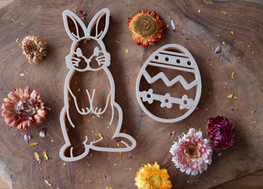 Bunny & Egg Cutter Set - Eco Easter Playdough Tool