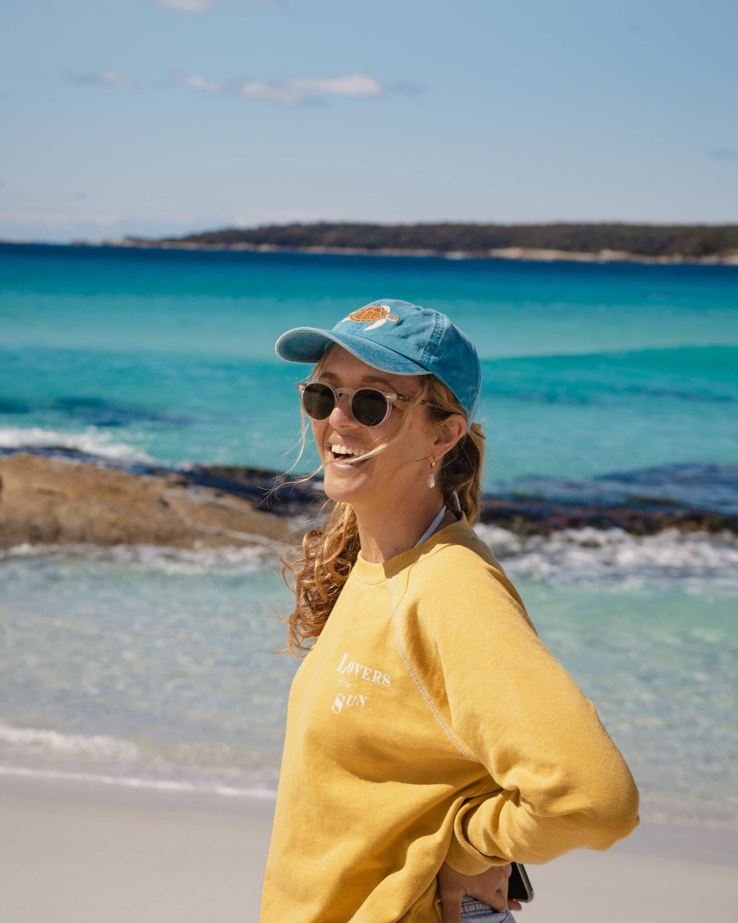 Turtle Fish Lid | Cotton Dad Cap in Blue