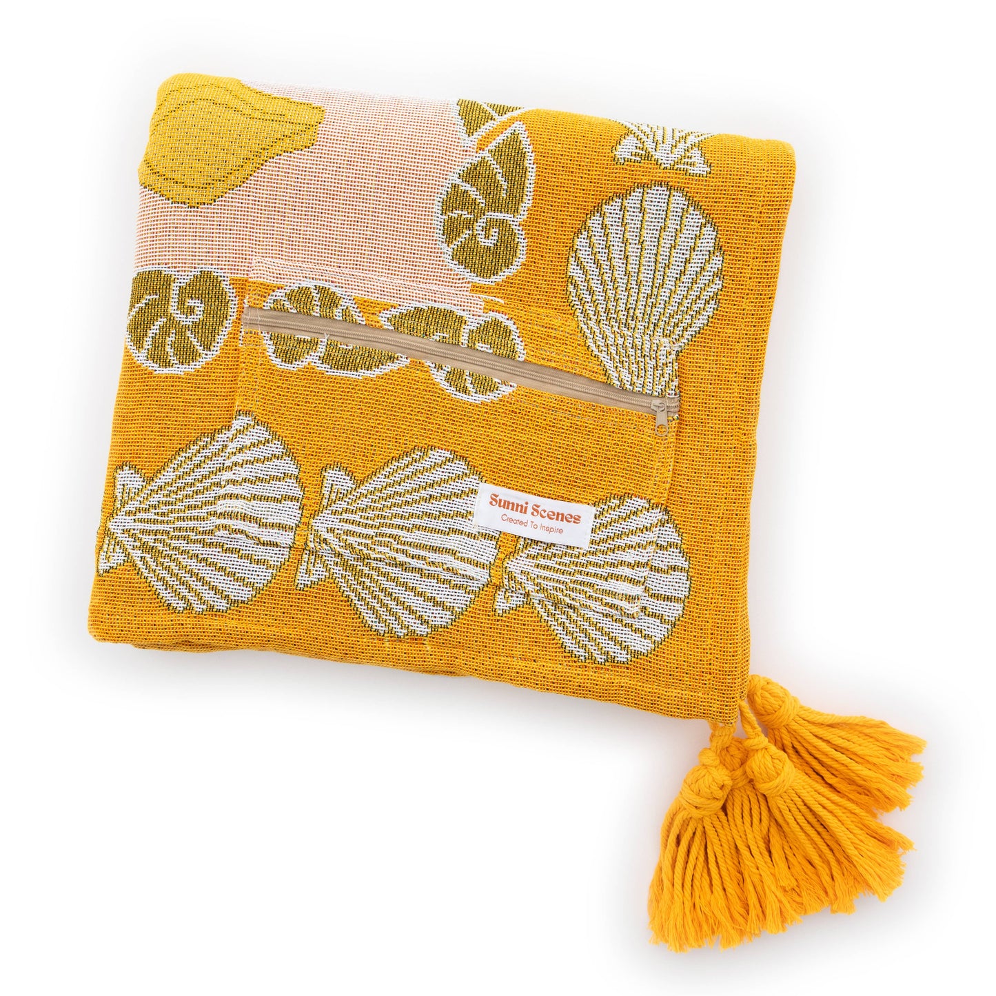 Seashells Picnic Blanket with invisible Pockets