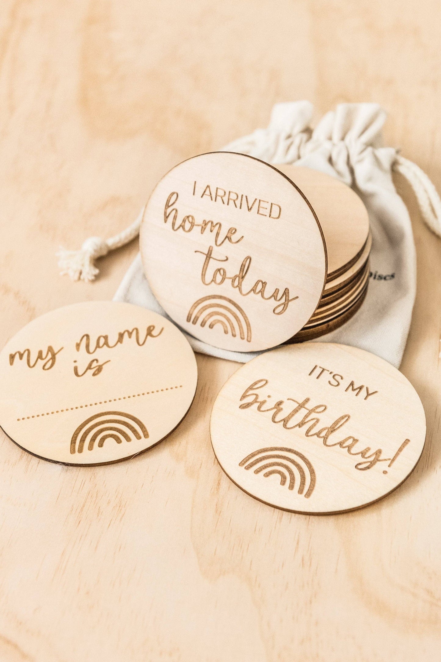 Baby Milestone Wooden Discs