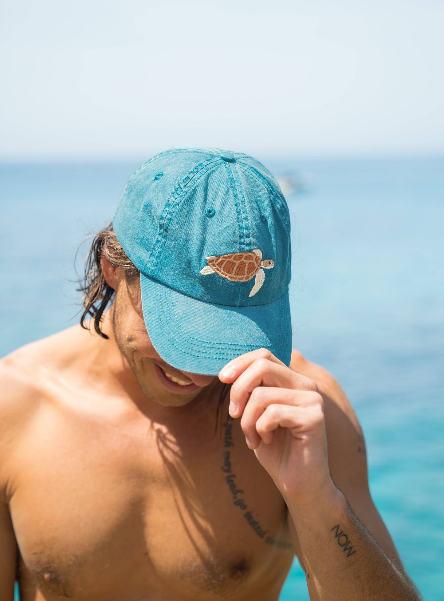 Turtle Fish Lid | Cotton Dad Cap in Blue