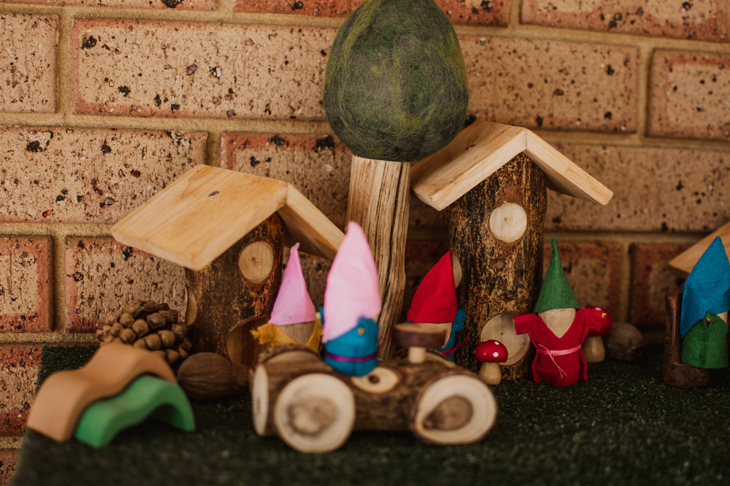 Wooden Gnome's Car - Kids Wood Toy