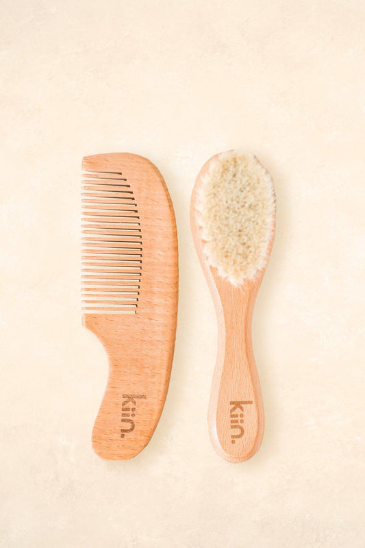 Wooden Baby Brush + Comb Set
