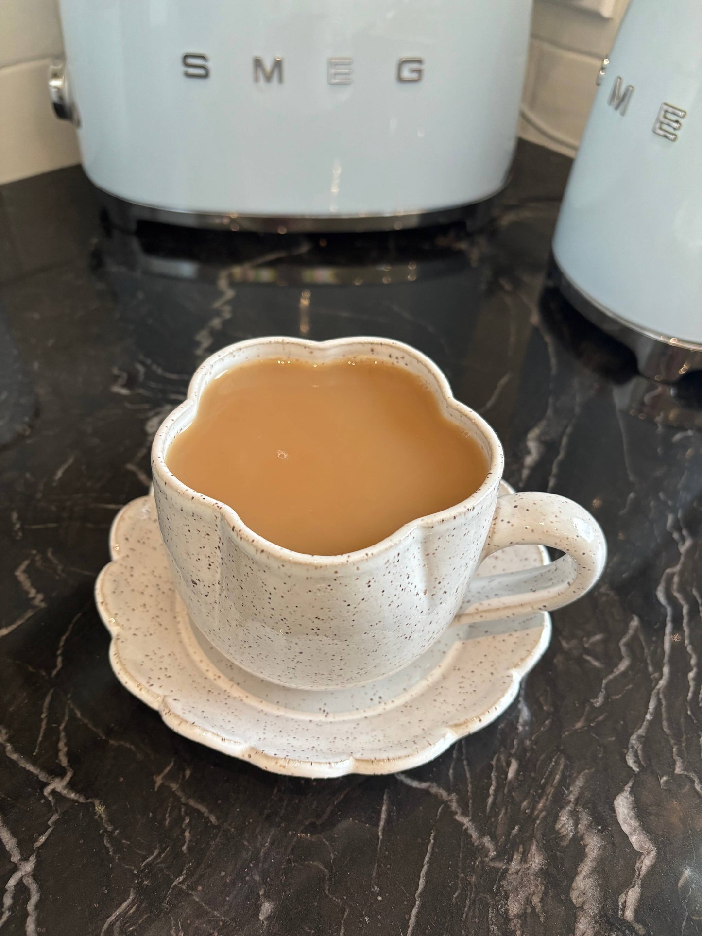 Ceramic Daisy Cup & Saucer