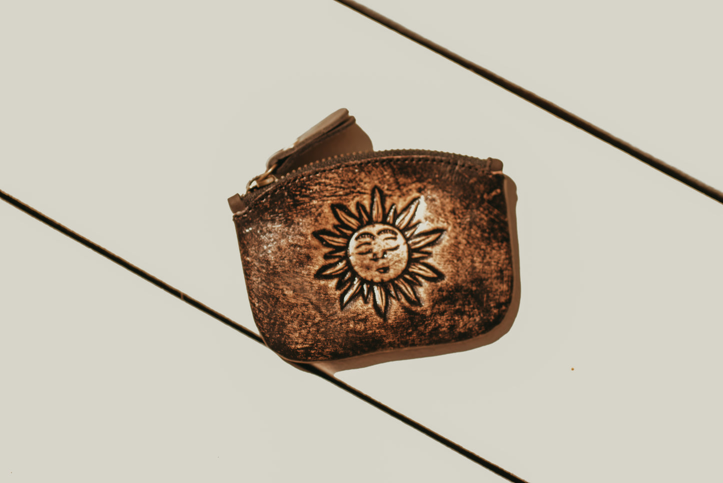 Pixie Coin Pouch - Embossed Sun