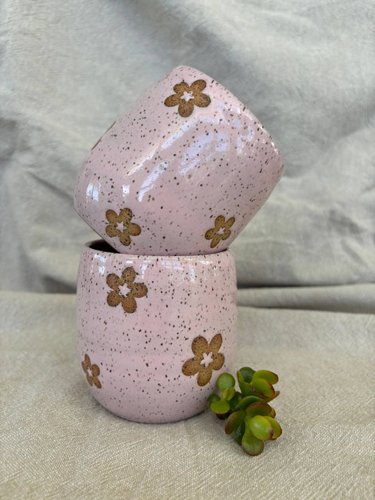 Ceramic Blossom Hug Mug Pink
