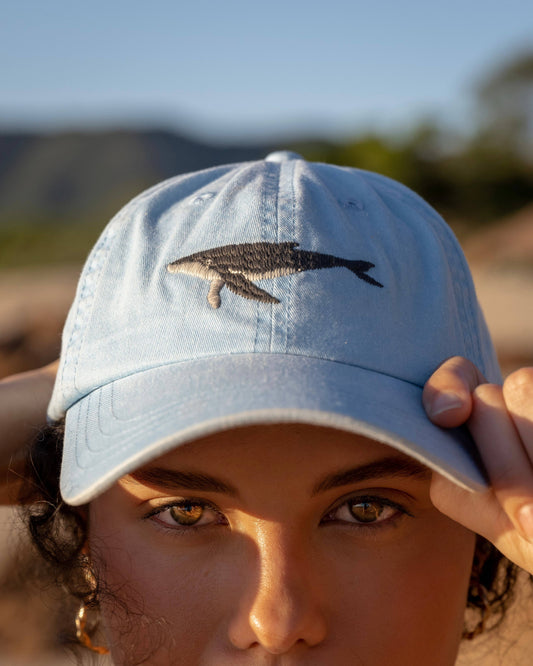 Humpback Whale Fish Lid | Cotton Dad Cap in Blue