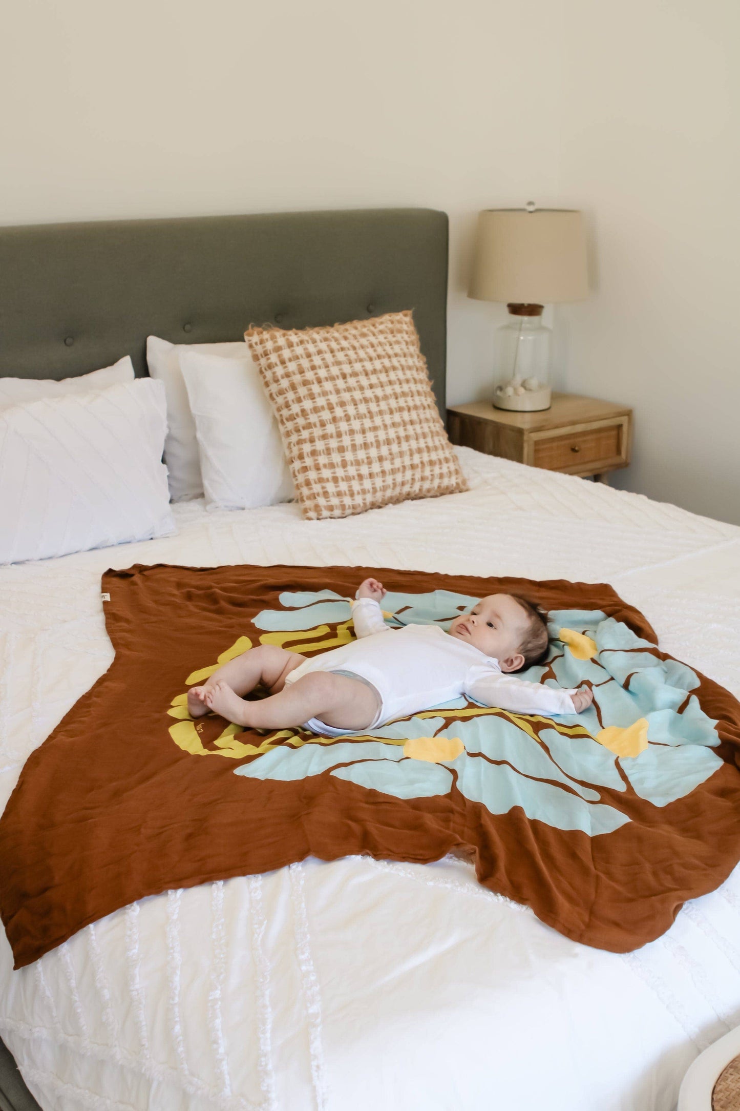 Organic Muslin Swaddle - Fleur Umber (Limited Edition)