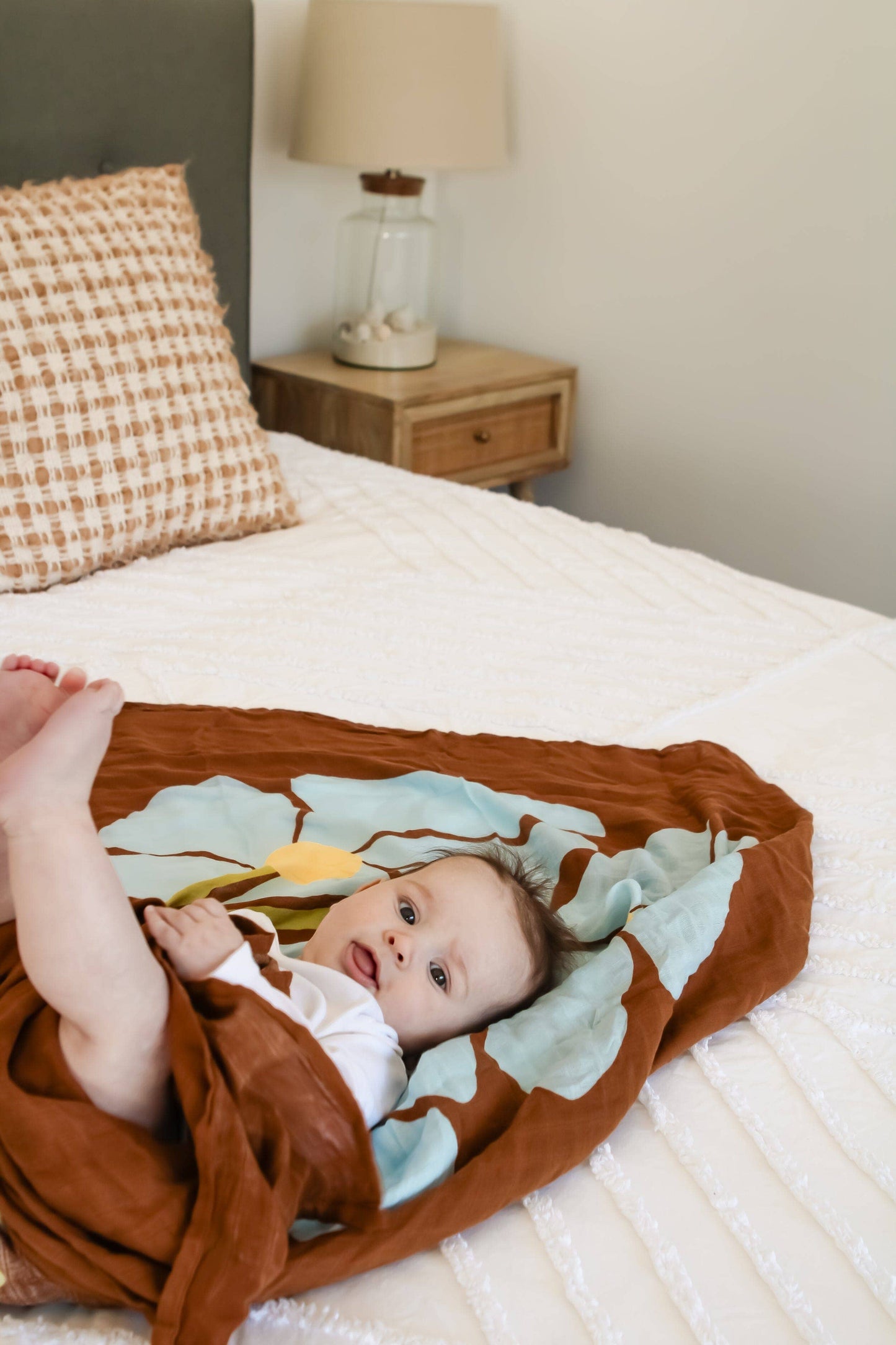 Organic Muslin Swaddle - Fleur Umber (Limited Edition)