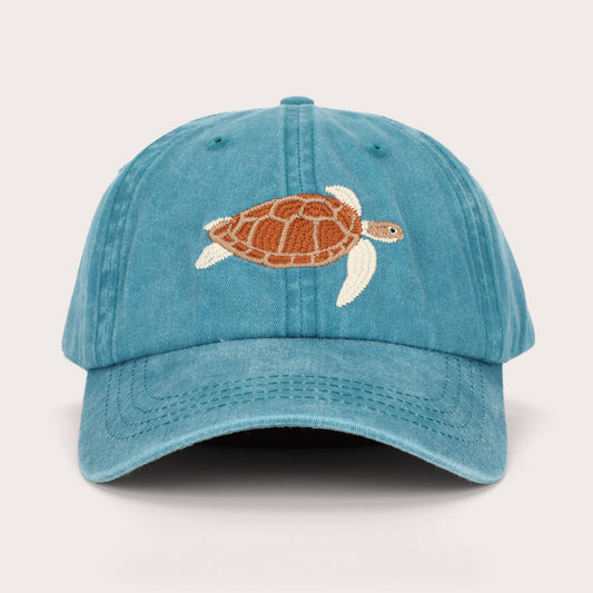 Turtle Fish Lid | Cotton Dad Cap in Blue